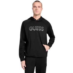 Polera Guess con Logotipo Frontal y Bolsillo Canguro