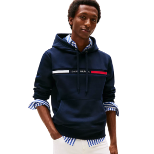 Polera Tommy Hilfiger con Capucha y Logo Tricolor