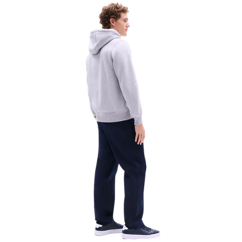Polera Tommy Hilfiger Gris Capucha Logo Bordado Frontal - Imagen 4